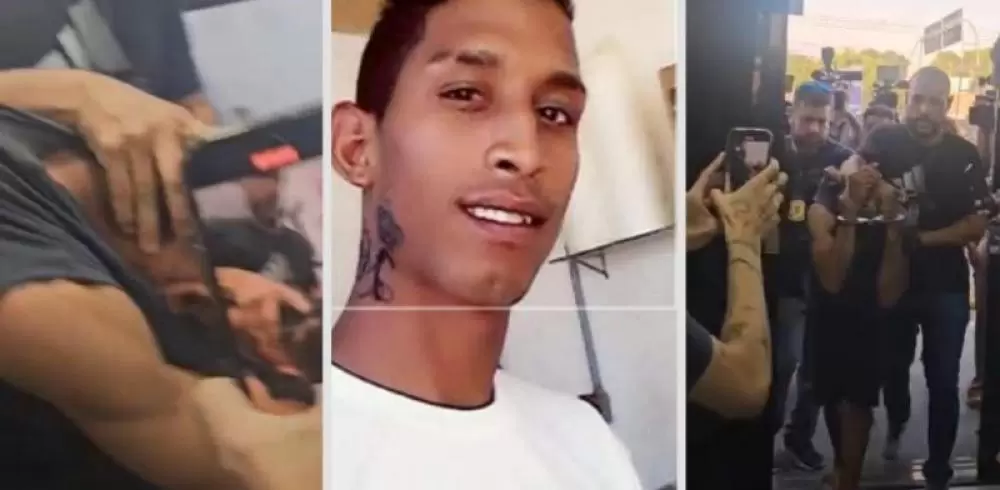 Momento que suposto assassino de mulher na UFMT chega à delegacia Momento que suposto assassino de mulher na UFMT chega à delegacia