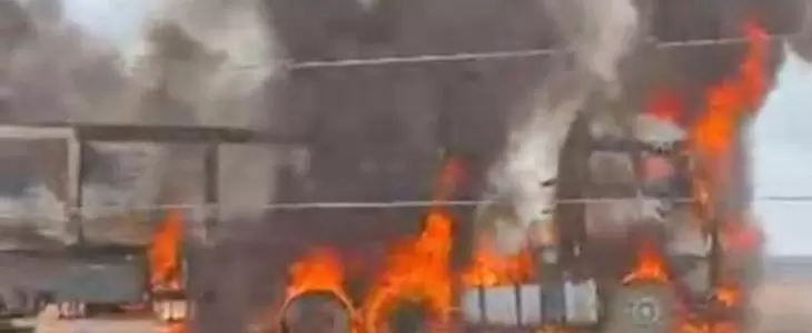 Motorista morre eletrocutado durante descarga de calcário Motorista morre eletrocutado durante descarga de calcário